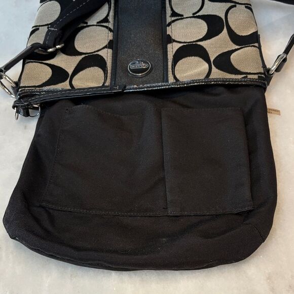 Coach Crossbody Bag Purse Handbag Signature Stripe Swing Pack Messenger Bag - Picture 14 of 16